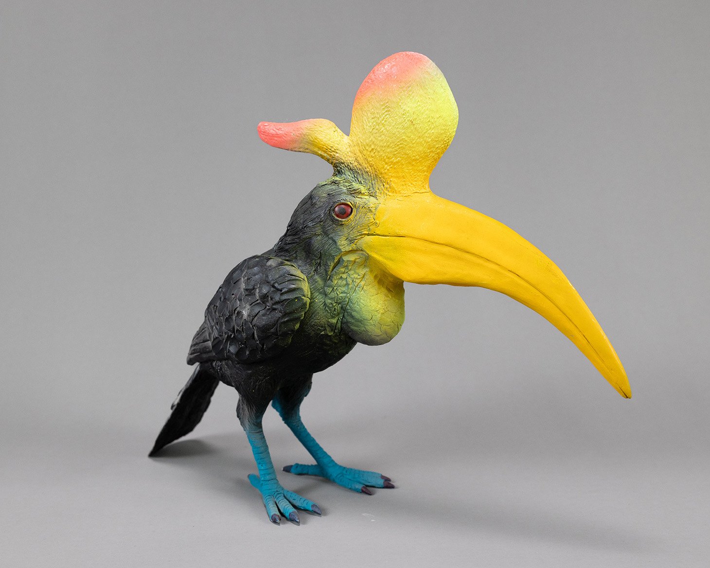 Grey Hornbill, sculpture by Charlie McGrady, view 3