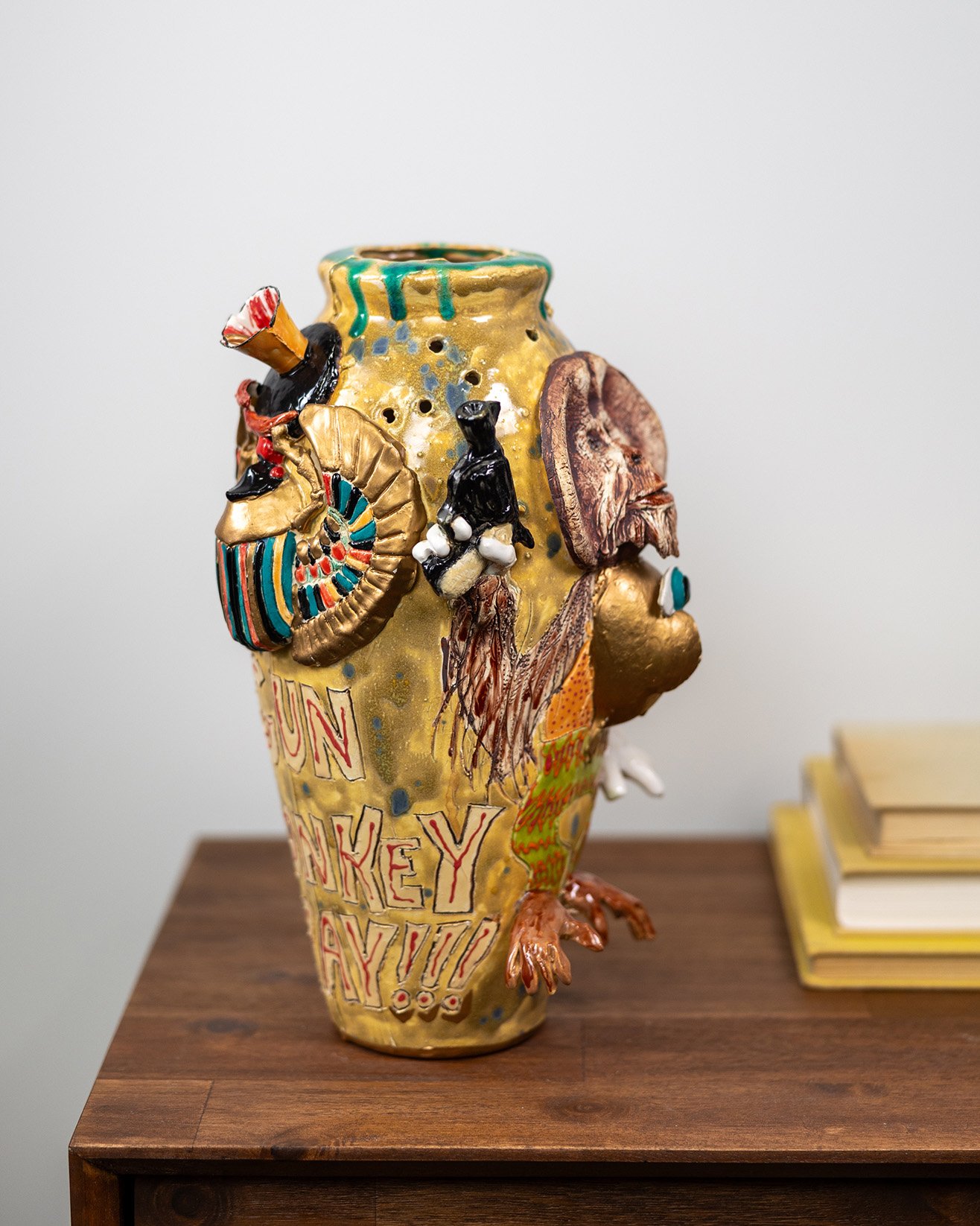 Gun Monkey, sculpture by Charlie McGrady, view 6
