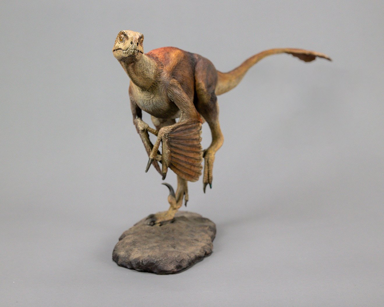 Velociraptor, sculpture by Charlie McGrady, view 3